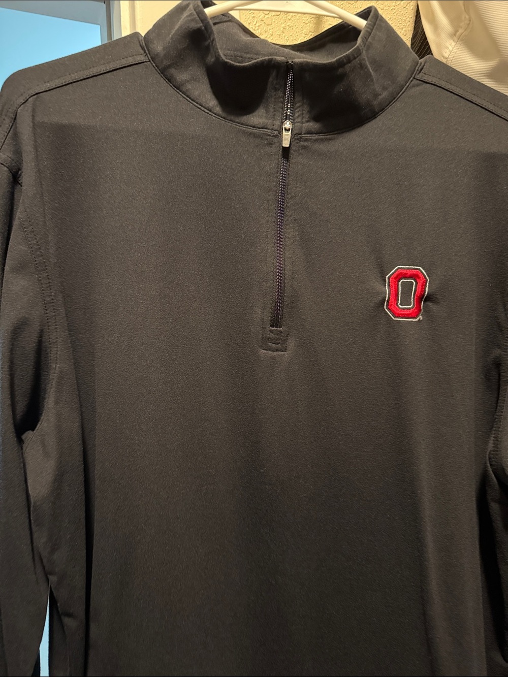 Rhoback Black Quarter-Zip Pullover w Block O-  THE OHIO STATE BUCKEYES - sz L
